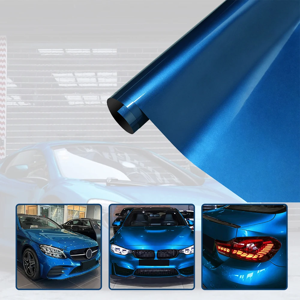 

Металлическая краска Seanight Blue, пленка для упаковки автомобиля, наклейка для автомобиля, пленка для изменения цвета, без пузырьков, виниловая пленка, аксессуары для автотюнинга