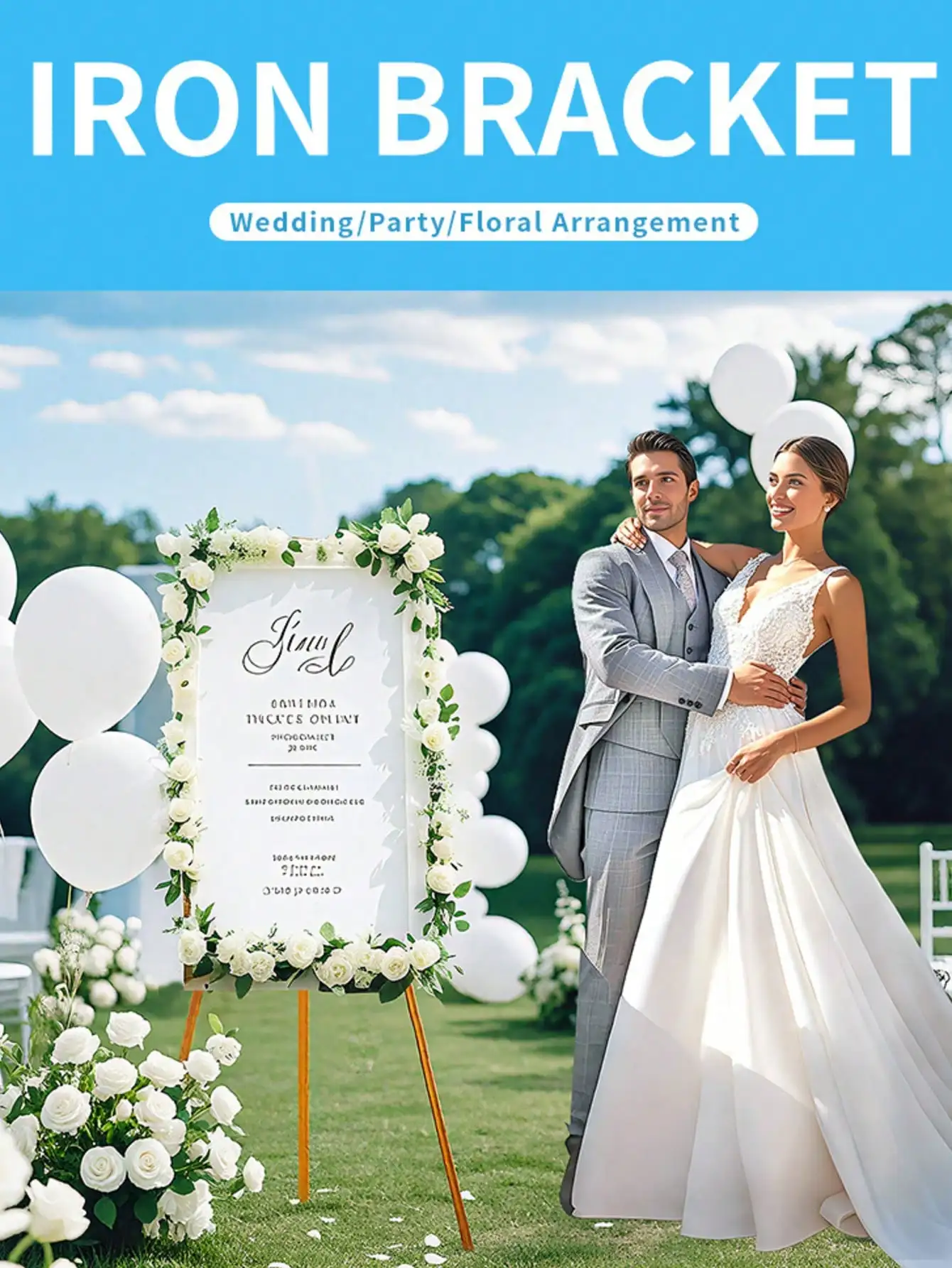 1Pc Metal Tripod Easel , 5lbs Bearing Foldable Portable Floor Easel, Adjustable Display Stand For Wedding Sign Poster Banner, Ideal For Graduation, Birthday, Bachelorette Party, Indoor Room Outdoor Beach Decor, Back To School Art Supplies