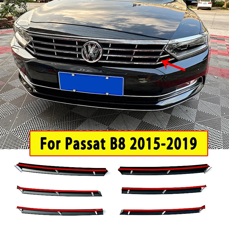 Front Grille High Gloss Chrome Decorative Strip For VW Passat B8 Variant 2015 2016 2017 2018 2019 Chrome Plated Bright Strip