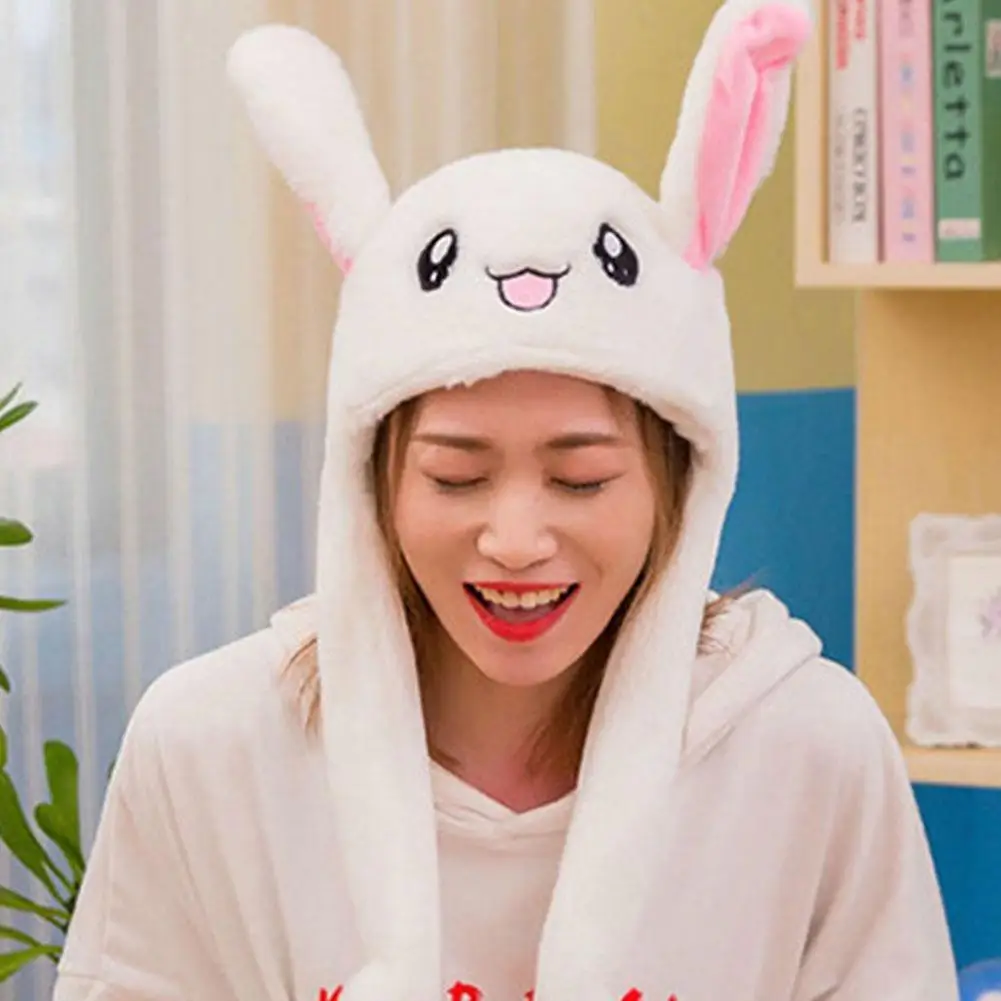 Fashion Rabbit Hat Moving Ears Funny Hats with Ears That Move Cute Plush Bunny Ears Moving Hat With Earflaps Good Gift For Women