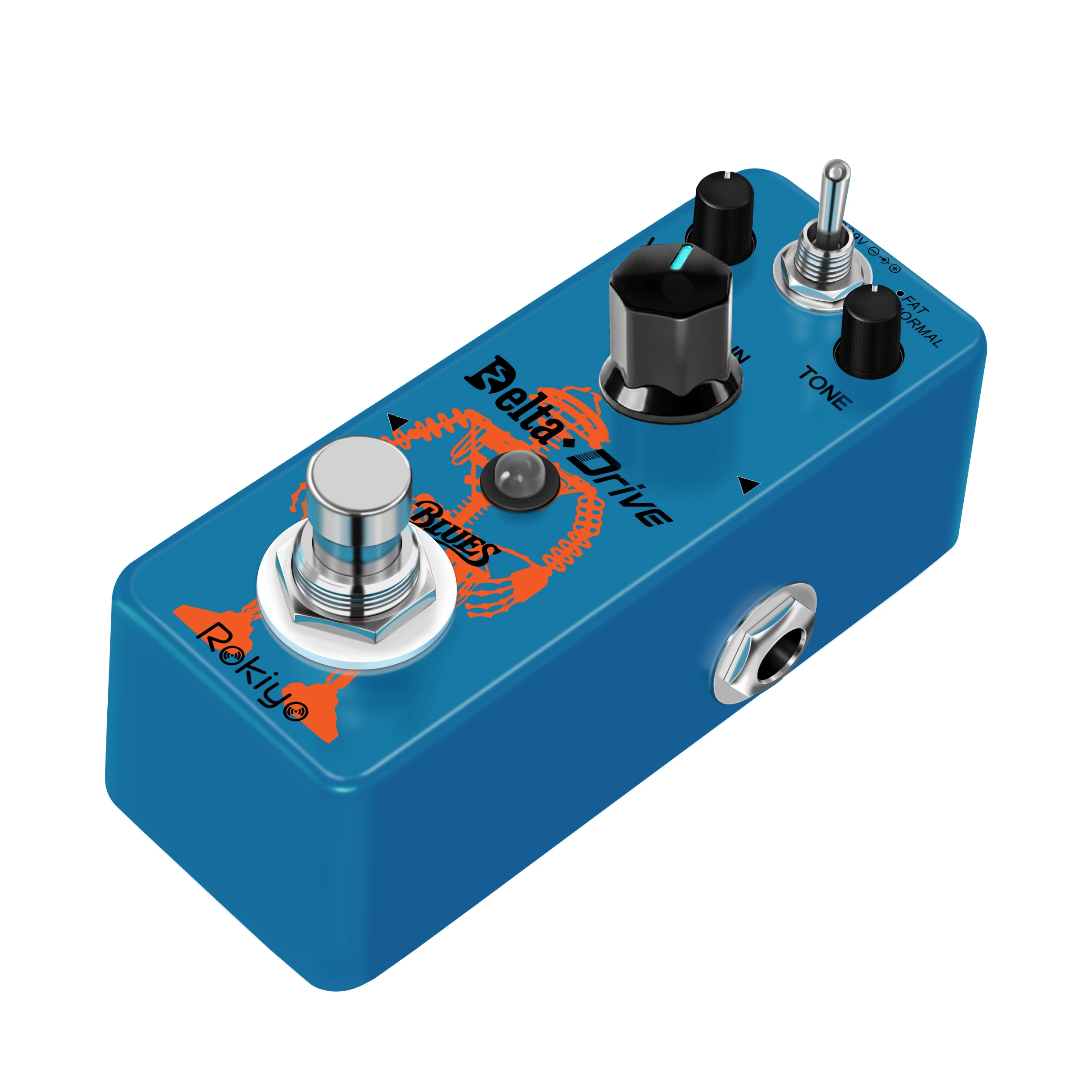 Rokiyo Delta Drive Blues Overdrive Guitar Effect Pedal Vintage Tube Blues Tone 2 Modes Stompbox for Electric Guitar & Bass