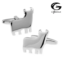 iGame Men Gift Sheep Cufflinks Novelty Shinning Sheep Design Silver Color Copper Material Cufflinks Wholesale & Retail