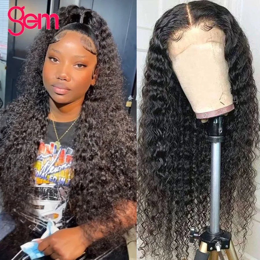 Deep Wave HD Transparent Lace Frontal Wig Human Hair 30 Inch 13x4 13x6 Lace Front Wig For Women Pre Plucked Brazilian Wig