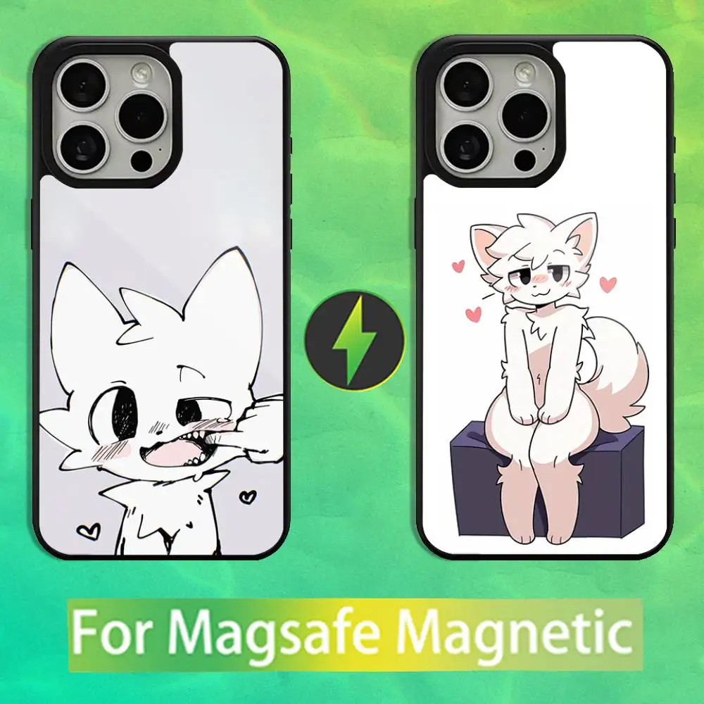 

Милый пушистый чехол для телефона B-Boykisser-es для iPhone 16,15,14,13,12,11, Pro, Max, Plus, Mini, Magsafe, магнитный чехол для беспроводной зарядки