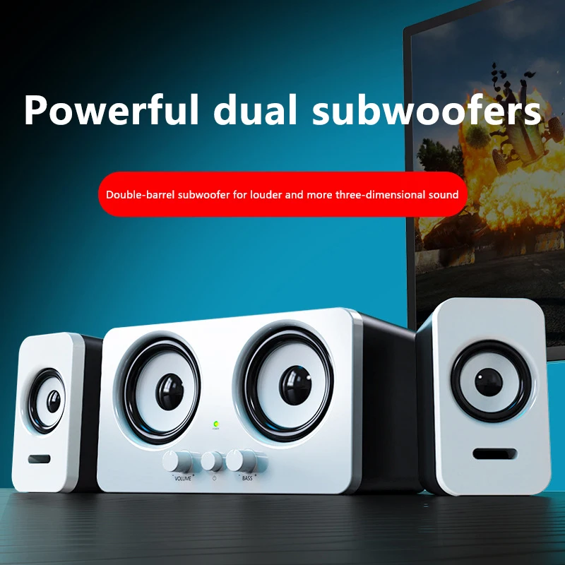 SADA Notebook Desktop Computer Gaming Speaker USB Wired Bluetooth 2.1 Channel Multimedia Speakers 360 Surround Sound Subwoofer