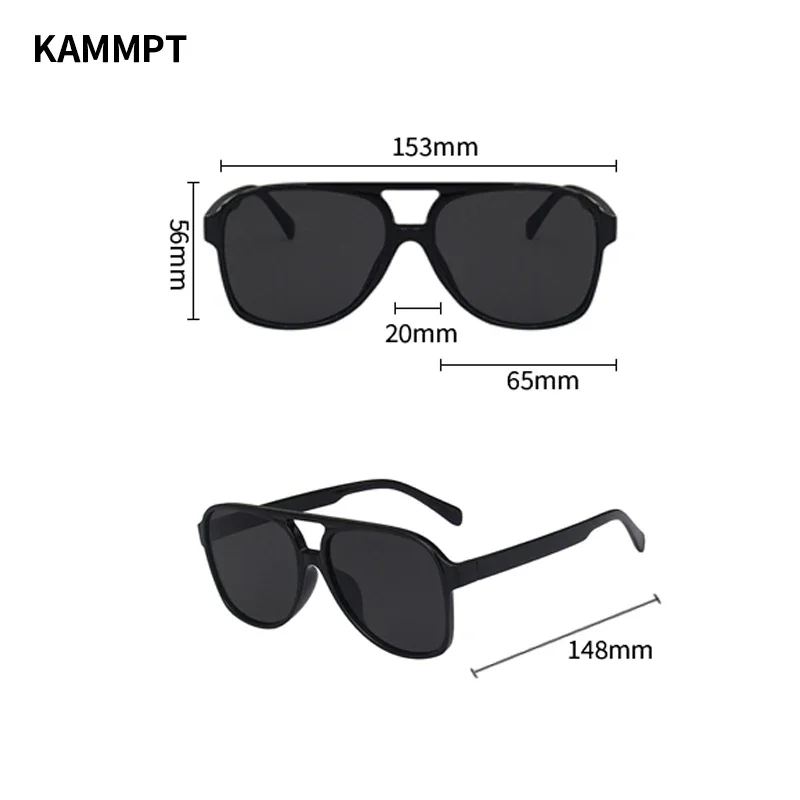 KAMMPT Vintage Pilot Sunglasses Man Woman 2022 Fashion Popular Ins Shades Luxury Brand Designer Male Female Driving Eyewear