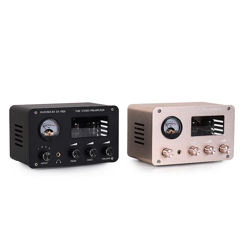 PJ. Miaolai SA-1000 tube preamplifier high fidelity 6h3n tube headphone amplifier 2 outputs 4 inputs front switcher audio amp wi