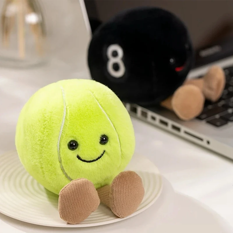 Cute Basketball Football Tennis Baseball Billiards Plush Toys Soft Stuffed Balls Pillow Players Souvenir Birthday Gift