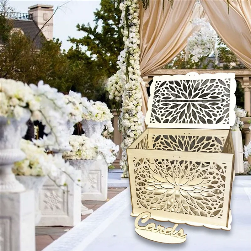 

B84B-2X Diy деревенский полый деревянный узел, коробка для свадебного подарка, коробка для денег, почтовая коробка, знак для свадебной вечеринки в коробке, большая