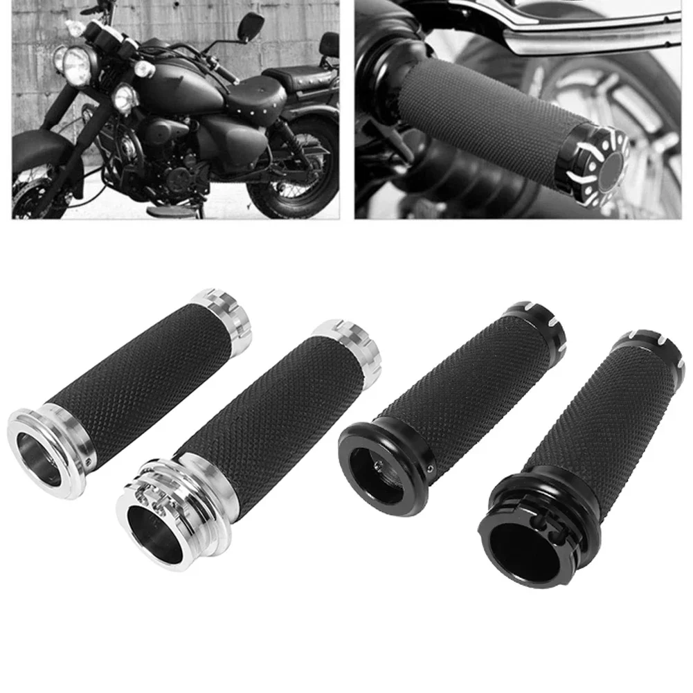 Motorcycle Hand Grips Left And Right Black Handle Bar Hand Grips For Touring Sportster XL883 XL1200 For Dyna