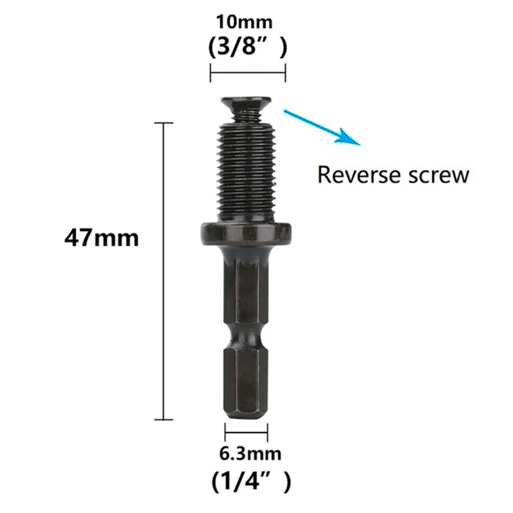 1/2 Pcs Drill Chuck Adaptor 1/4 Inch Hex Shank Adapter To 1/2inch 3/8 Inch Male Thread Electric Drill Bits Quick Change Converte