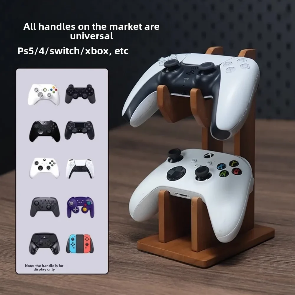 PS5 gamepad bracket walnut solid wood double-layer universal switch storage placement simple and versatile PS4 multi-functional