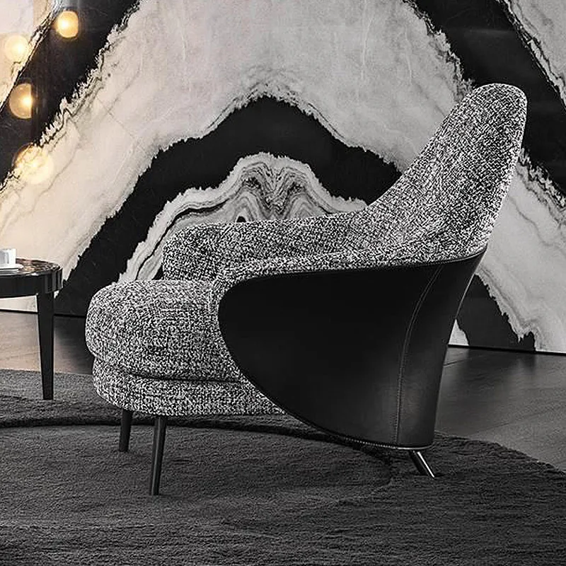 Single sofa chair living room tiger chair recliner simple balcony high back leisure chair minimalist style light luxury