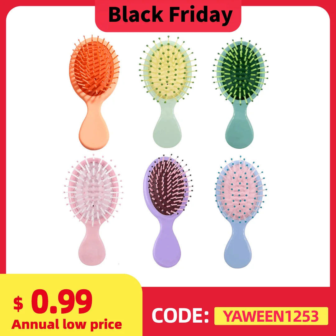 Mini Wet Brush,Travel Brush,Suitable for most hair types,Easy to tie,No tears or breakage,Multi-coloured