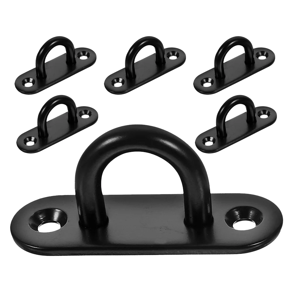 6 Pcs Stainless Steel Hook Ceiling Anchors Heavy Duty Black Resistance Band Wall