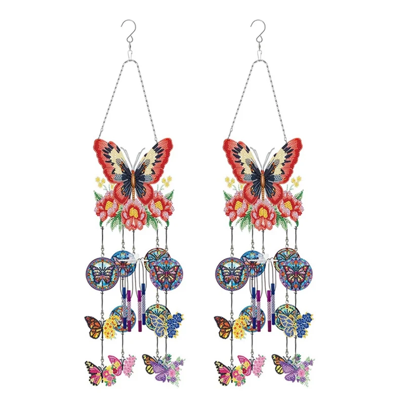 

Wind Spinner DIY Dotted Painting Wind Chime Double Sided Paint Hanging Ornament For Decor 2 Pieces-AT30