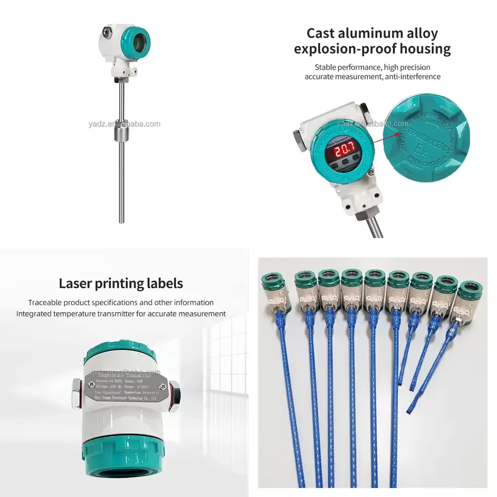 

Pt100 Type Temperature Transmitter for Chemical Plant 4-20mA Sensor Industrial Process Control Temperature Measurement