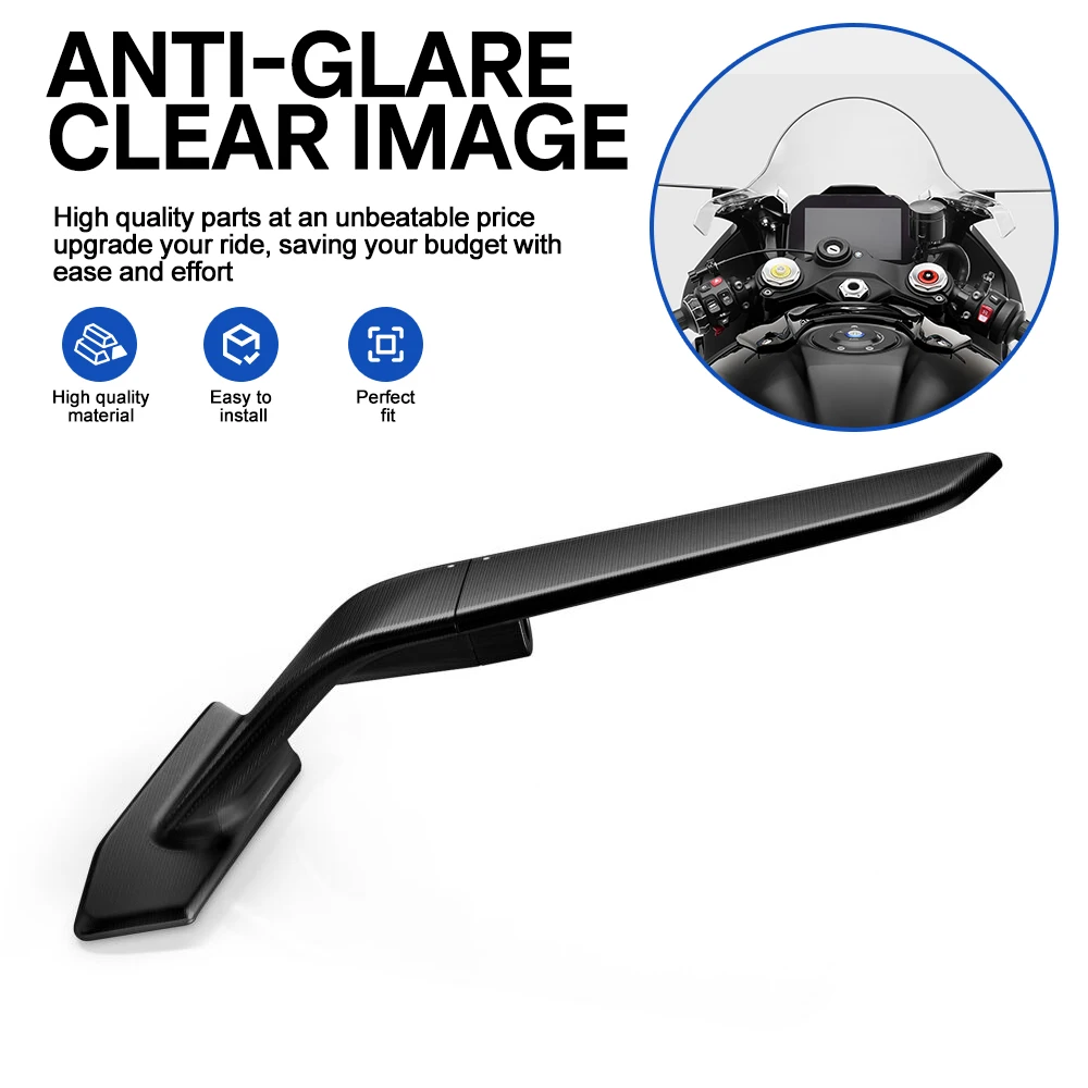 For BMW S1000RR 2019-2027 Motorcycle Rearview Rear View Side Mirrors Wide Angle Reflector Clear Wide Left Right Mirror