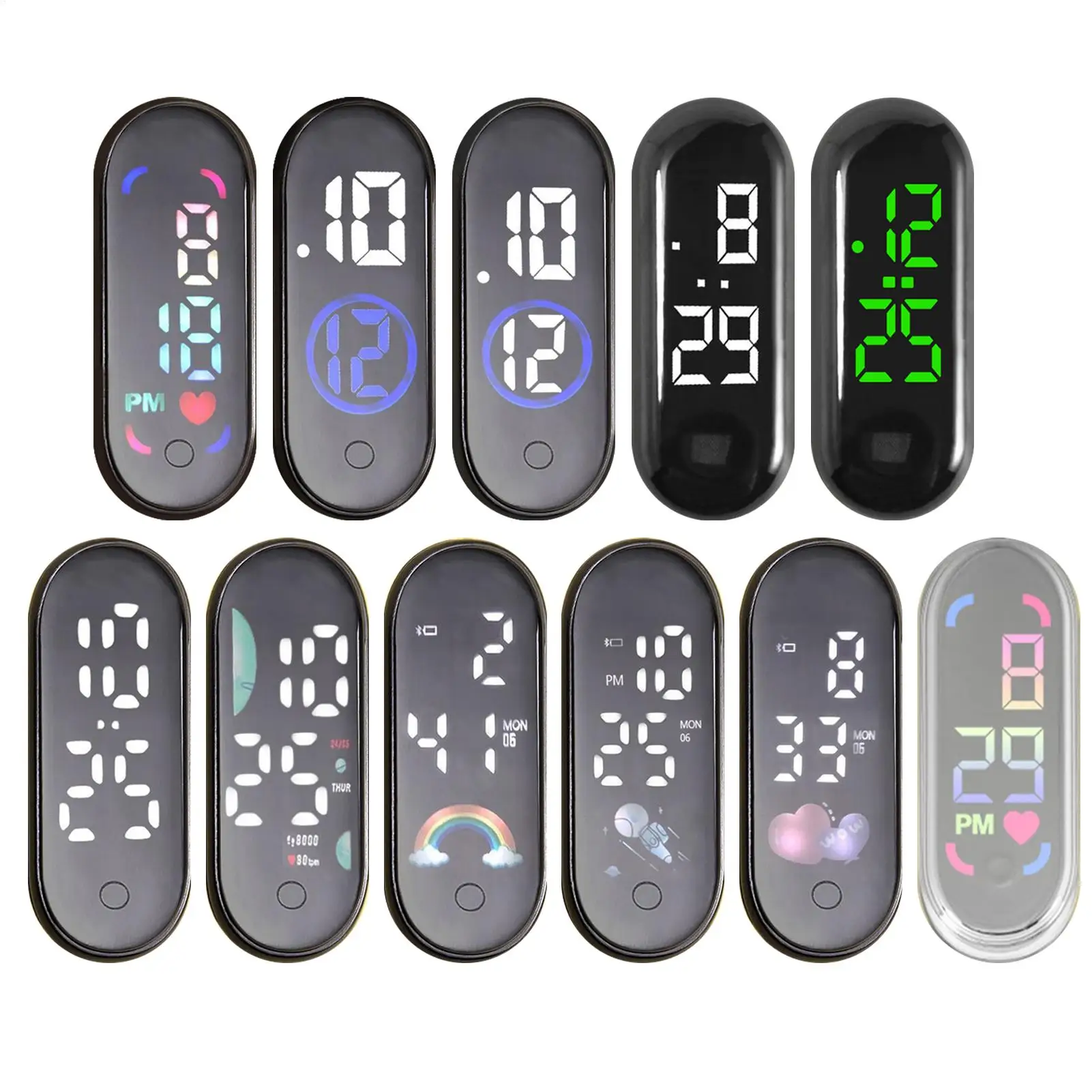 Motorcycle Luminous Clock Adhesive Mini Waterproof LED Clock Car Decoration Auto Internal Stick-On Watch Mechanics Led Clocks