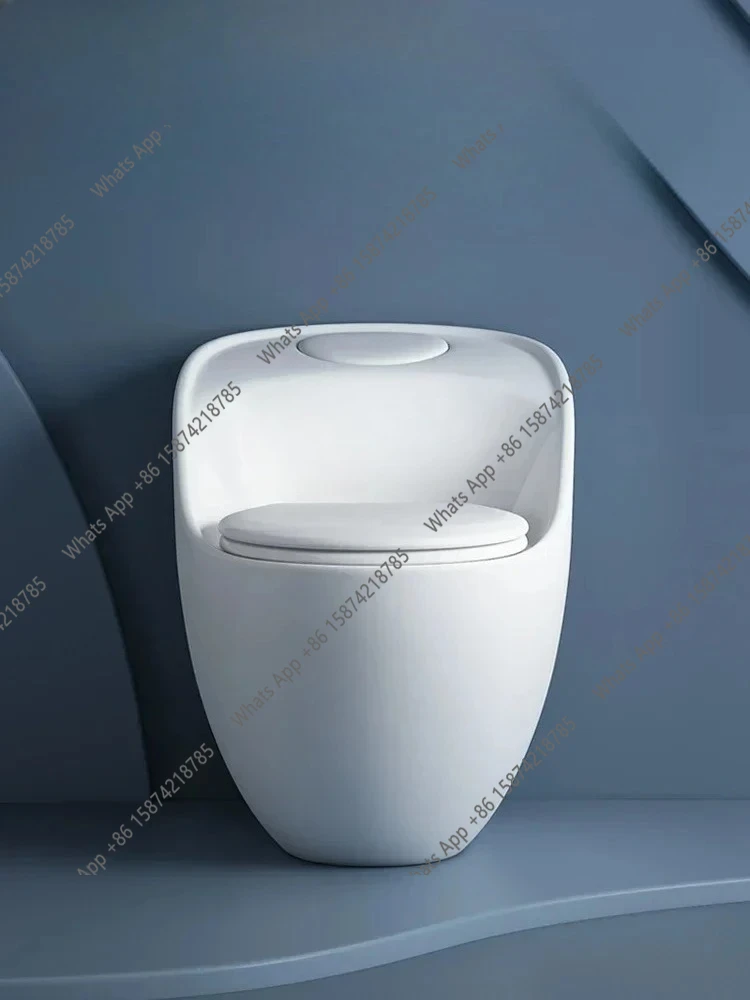 J Z1 Creative Whale Toilet Household Siphon Personalized Egg Type Ordinary Toilet Black And White