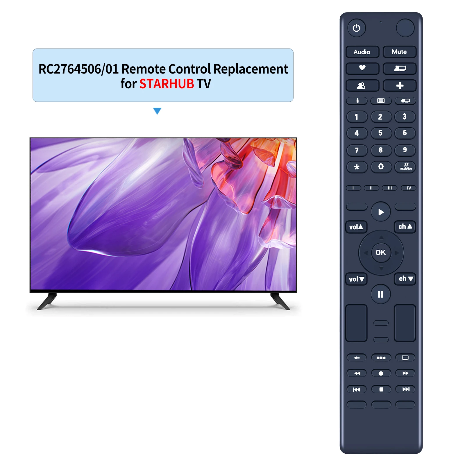 جديد RC 2764506 /01 جهاز تحكم عن بعد بديل لـ STARHUB IP276 CA276 TV/DVD Combo