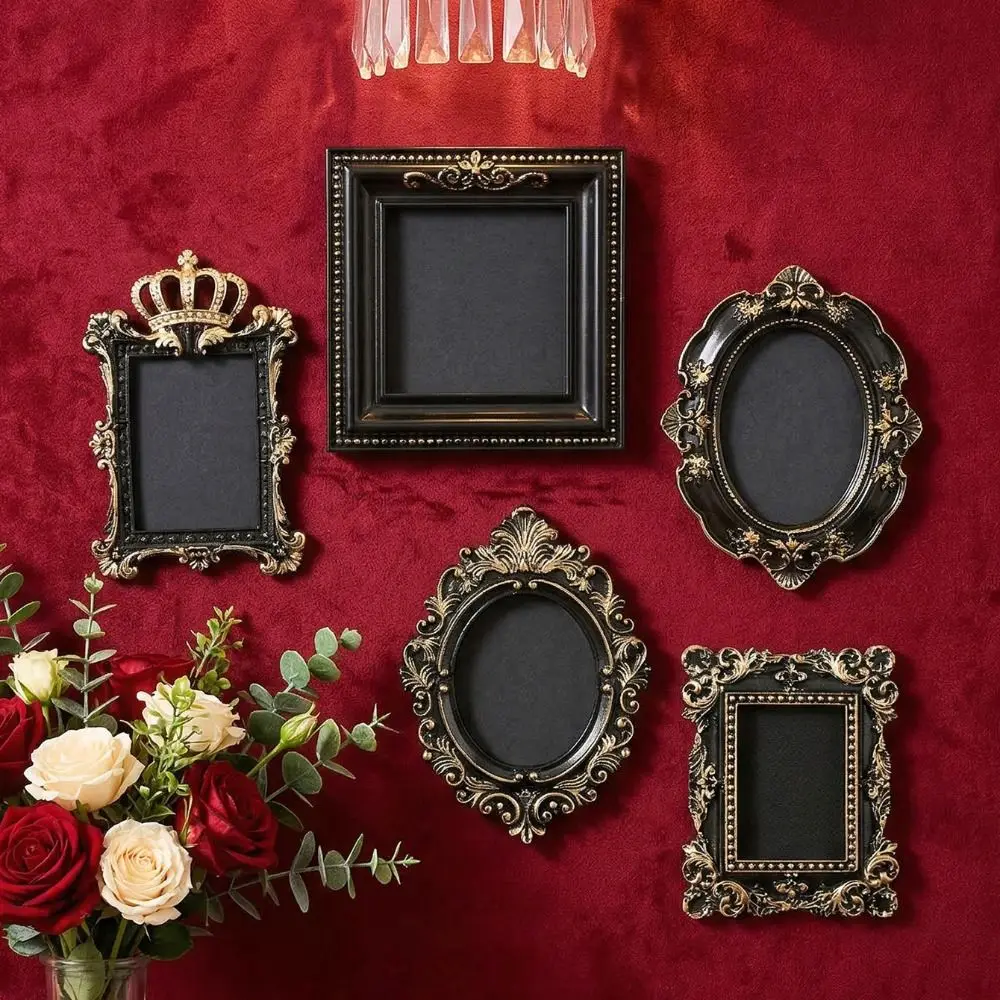 Hanging Mini Photo Frames Resin Photographic Props Memory Display Frames Creative Baroque Ornate Vintage Picture Frame