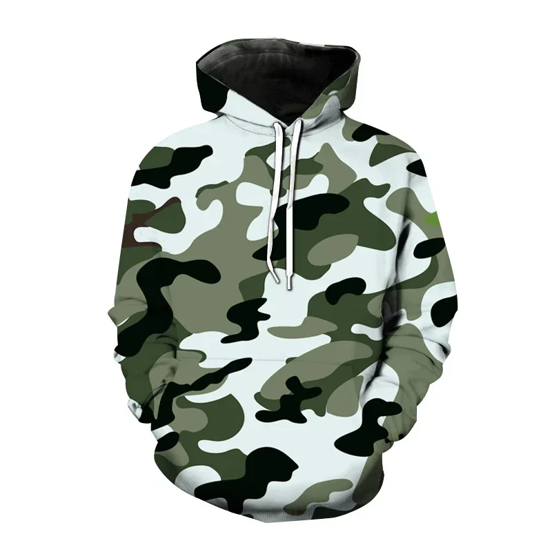 Jungle Pattern Hoodie Men Camouflage Sweatshirt Oversized Casual Street Kids Camo Hoodies Outdoor Sports Long Sleeves