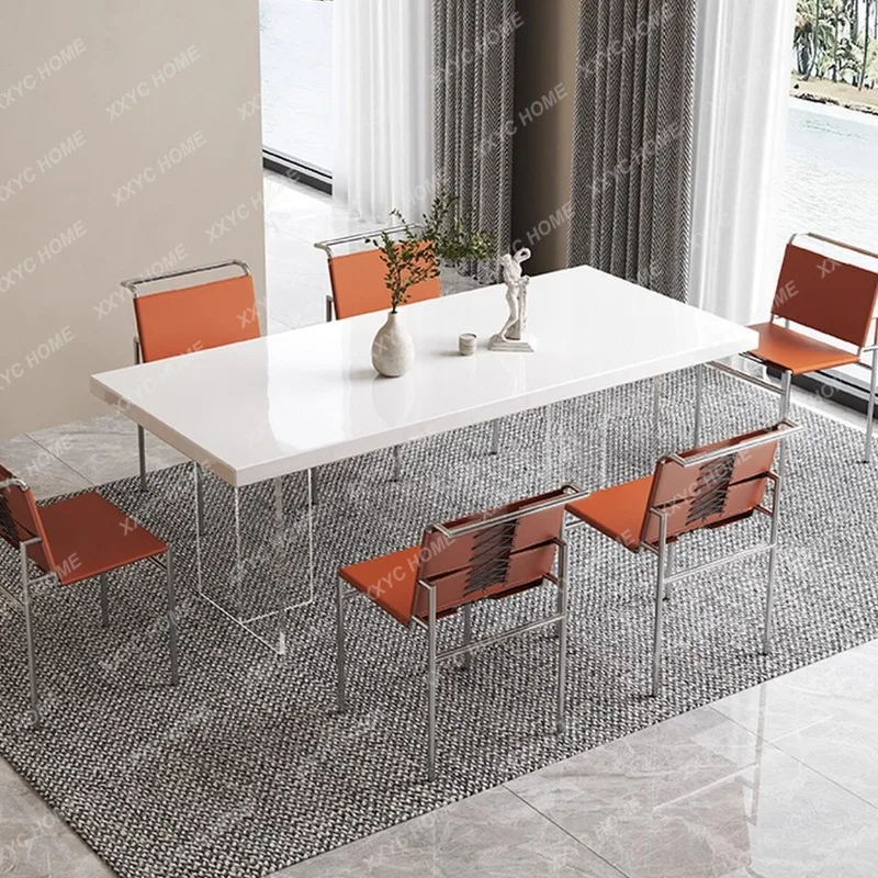 M  simple luxury pure white long dining table modern high-end acrylic household dining table