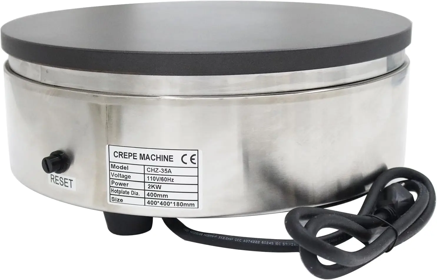 단일 플레이트 팬케이크 메이커 전기 크레페 기계, 16인치 직경 탁상용 그리들 및 크레페 메이커, 팬케이크 제조기