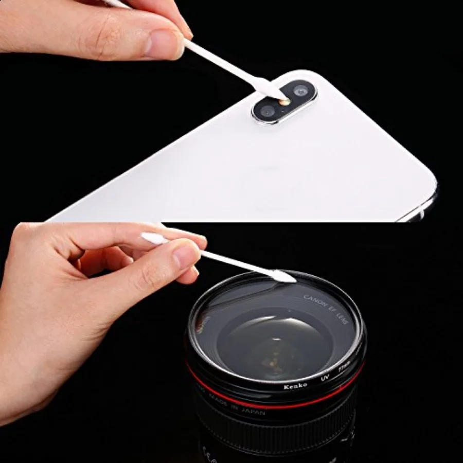 TecUnite 600 pezzi di tamponi di cotone punte di cotone a doppia precisione con bastoncino di carta