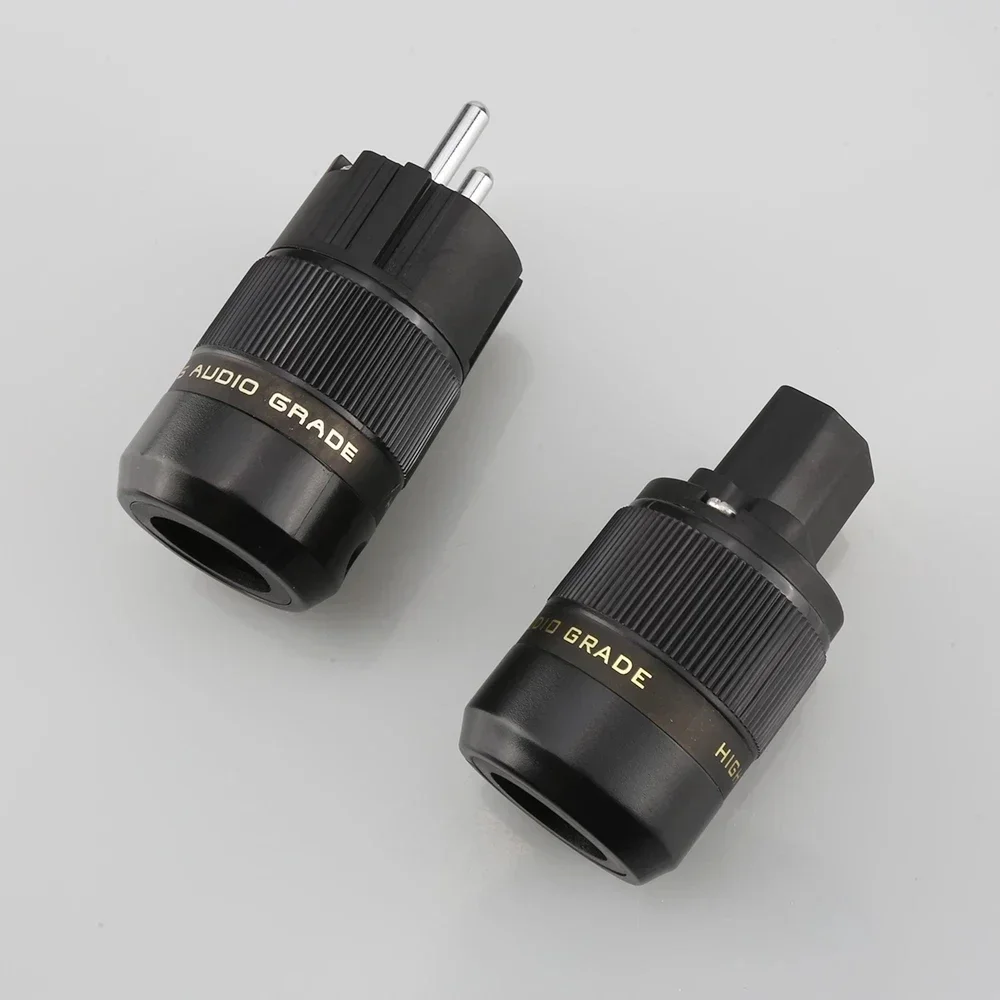 مطلي بالروديوم EUR Schuko EU قابس طاقة وموصل IEC HIFI