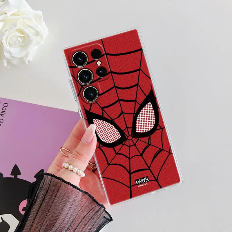 Wunder Spiderman Handy hülle für Samsung S24 S23 Ultra 5G S22 S20 S10 plus S21 S23 Fe A54 Clear Cases Cover Galaxy S24Ultra Funda