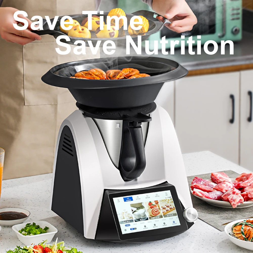 Multifunctional Kitchen Robot / Stainless Steel / WLAN / 12 Speeds / 37°C - 160°C / Programmable / Pre-Installed Recipes / Mixer