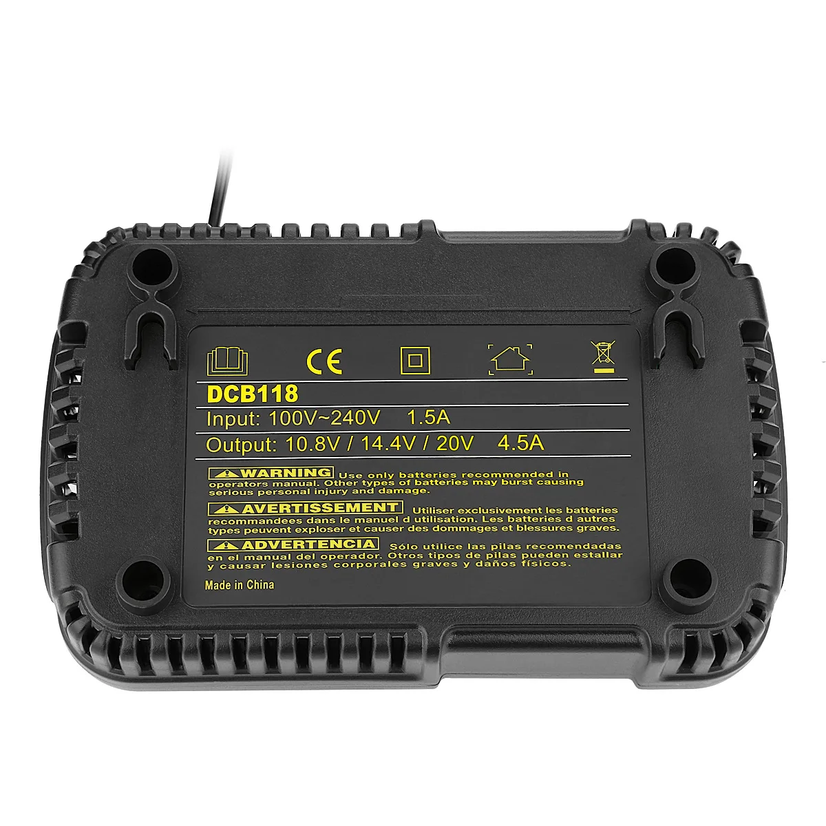 4.5A DCB118 battery charger for Dewalt Battery 10.8V 12V 14.4V 18V 20V DCB200 DCB101 DCB115 DCB107 DCB105 DCB140 &DCB112