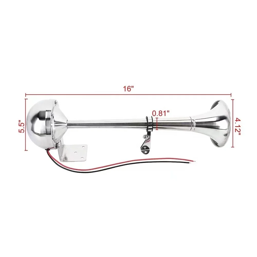마린 액세서리 폰툰 보트 전기 단일 스테인레스 스틸 트럭 12v 트럼펫 경적