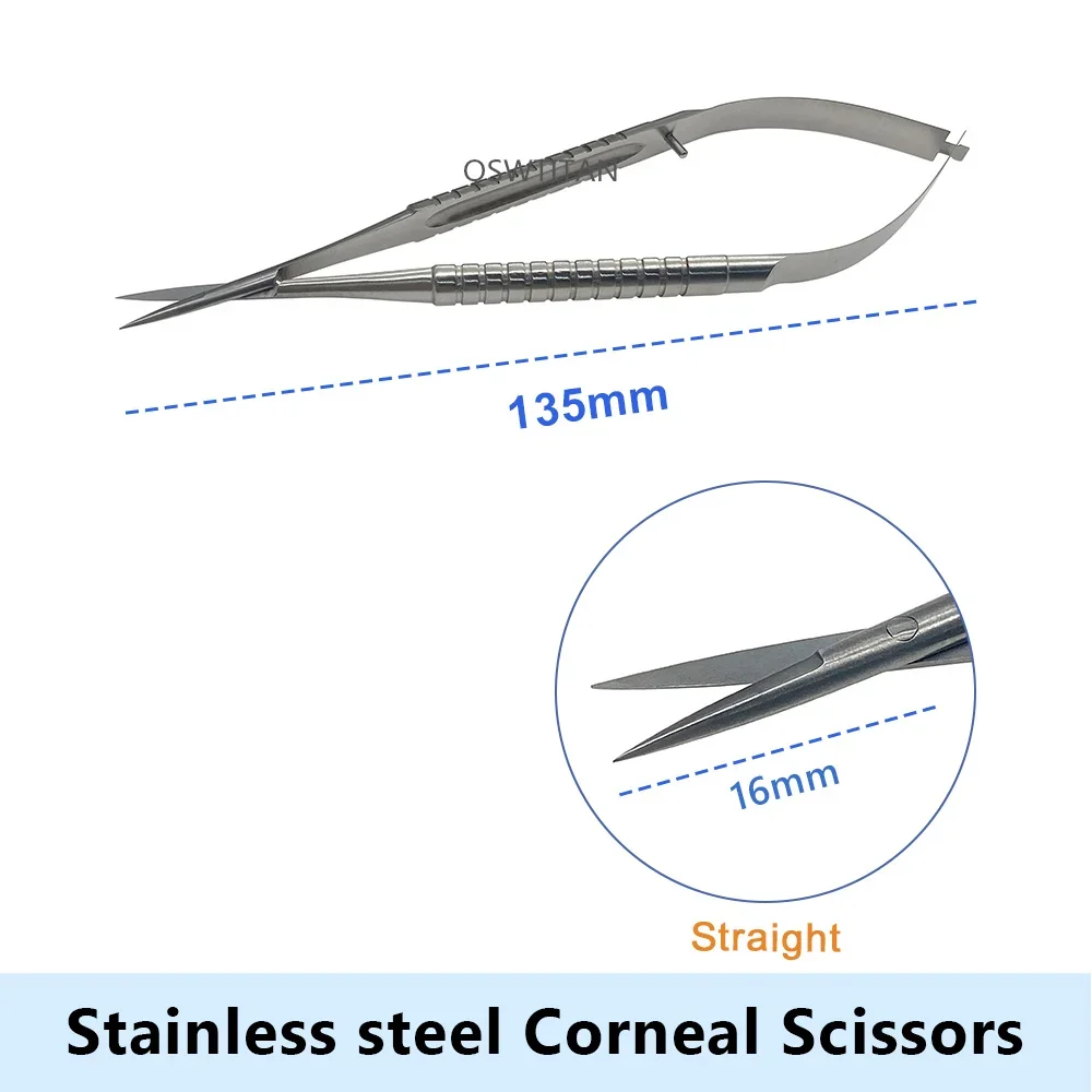 스테인리스 스틸 카스트로비에호 안과용 가위 - 미세, 각막 및 캡슐막용