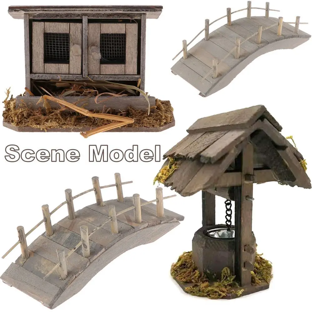 1:12 Scale Miniature Chicken Coop Mini Arch Bridge Outdoor Scene Model Dolls Accessories Dollhouse Decoration Fairy Garden Decor