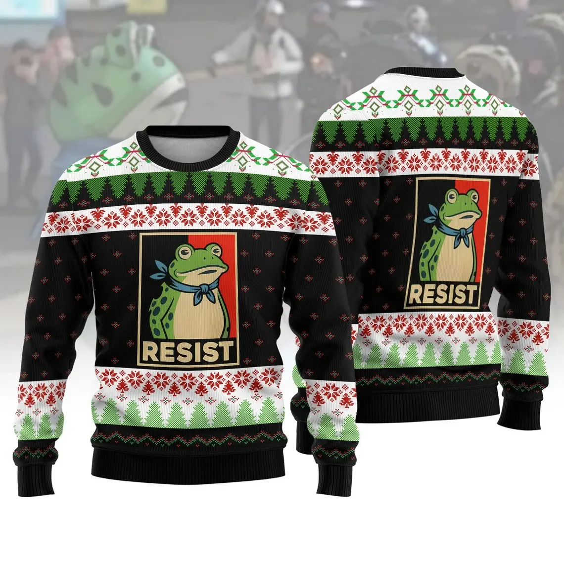 عيد ميلاد سعيد حزين الضفدع القبيح عيد الميلاد سترة مضحك عطلة حفلة البلوز مقاومة الضفدع البلوزات للرجال النساء هدية عيد الميلاد القمم