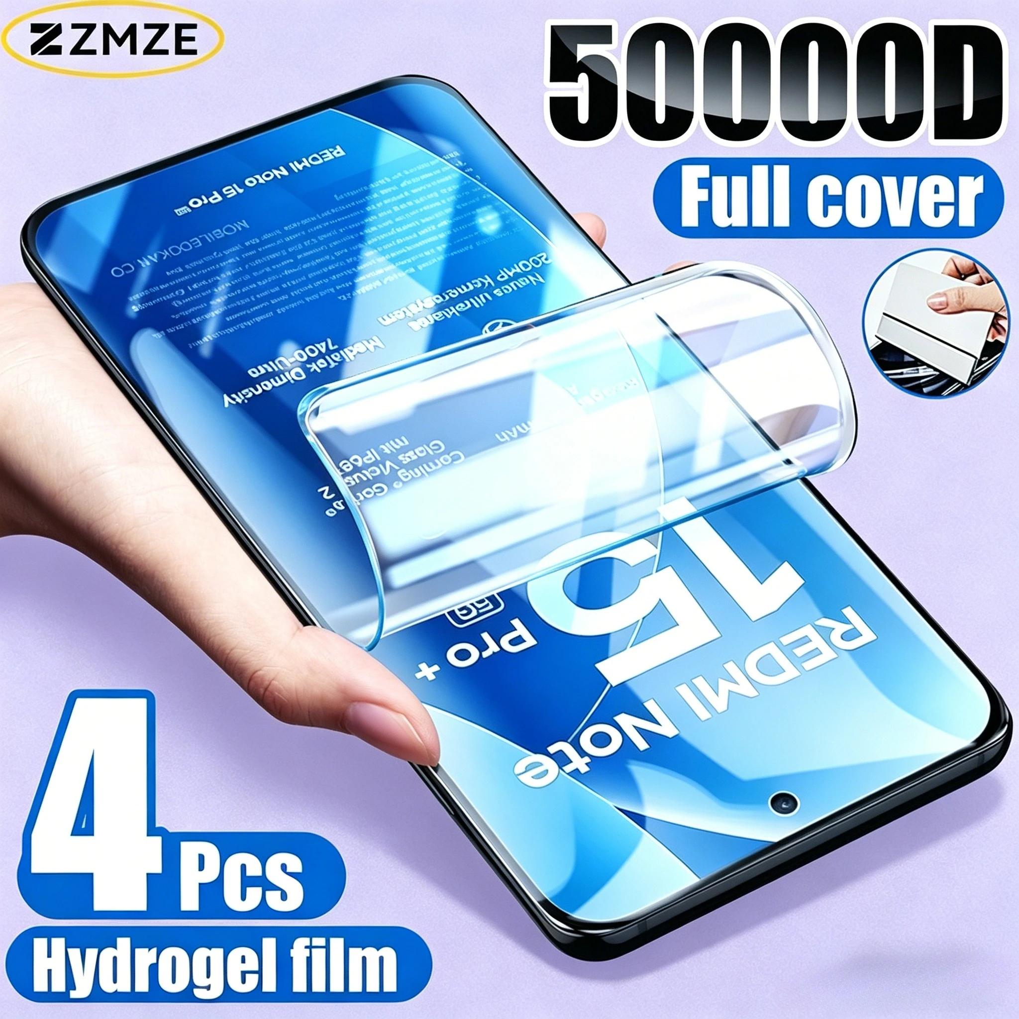 4 Stück Hydrogel-Folie für Xiaomi Redmi Note 15 Pro Plus 14 13 12 11Pro Plus Displayschutzfolie für Redmi Note 11S 10S 9T 8T HD-Film – Detail 2
