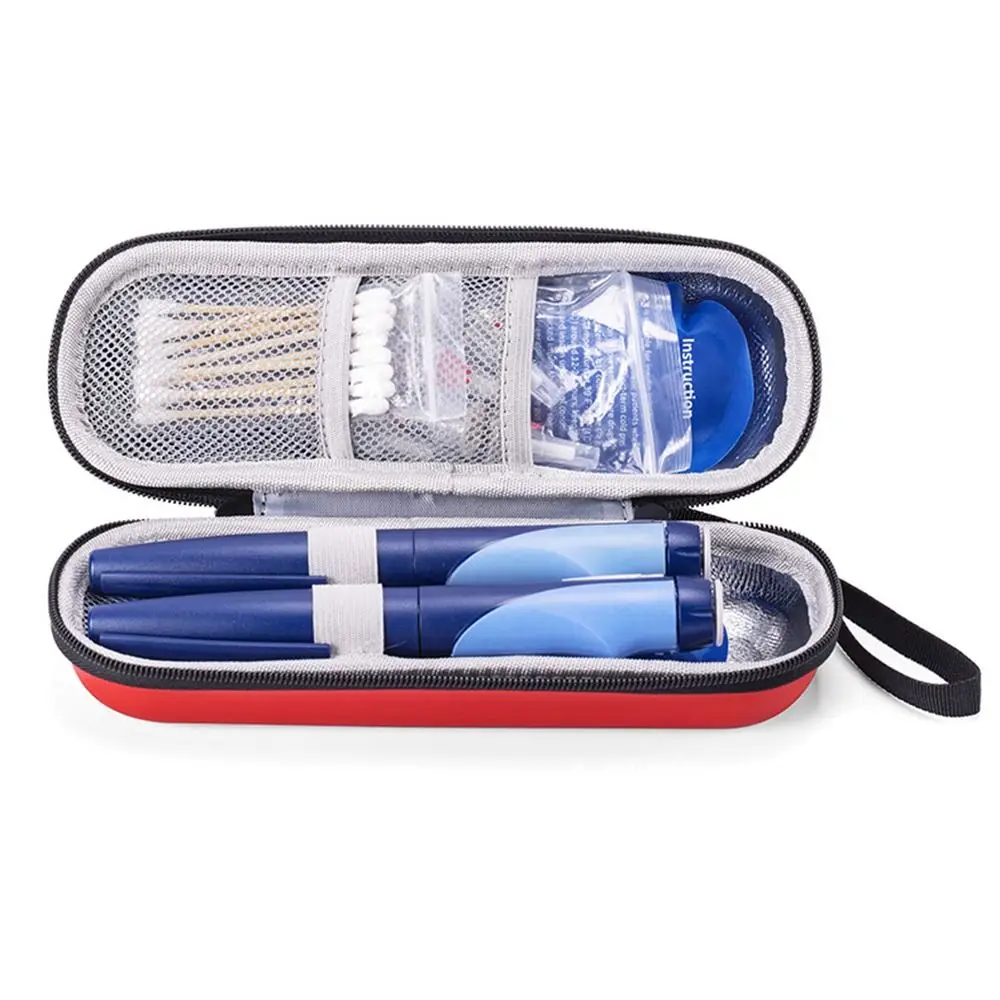 حقيبة تبريد أنسولين متينة من البولي يوريثان مقاومة للماء معزولة حراريًا للجيب وحقيبة أقلام لمرضى السكر