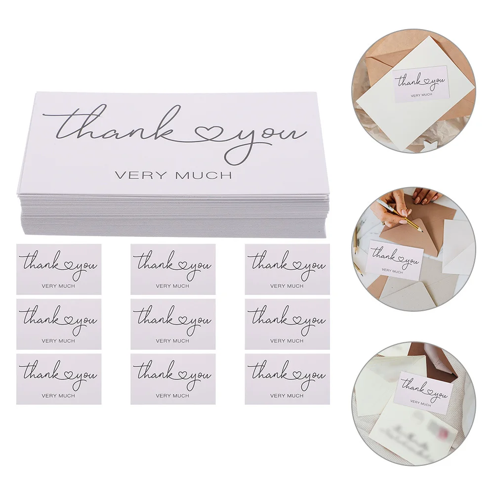 

100Pcs Thank You Cards Small Business Chic Color Matching Compact Size for Shops Bakeries Wedding Bulk Set Thank You Cards