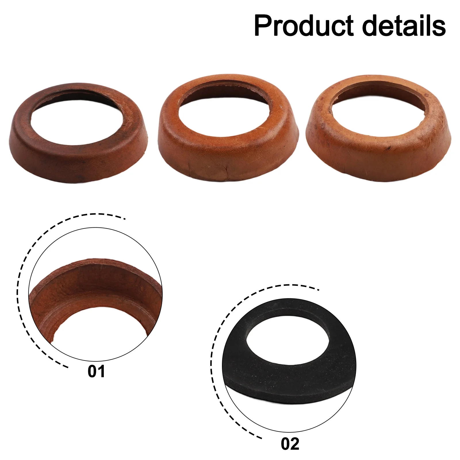 Réparation de joints, manchettes en cuir de vache, diamètre intérieur 4.9 Cm, diamètre extérieur 4.9 Cm, accessoires de pompe en cuir de vache