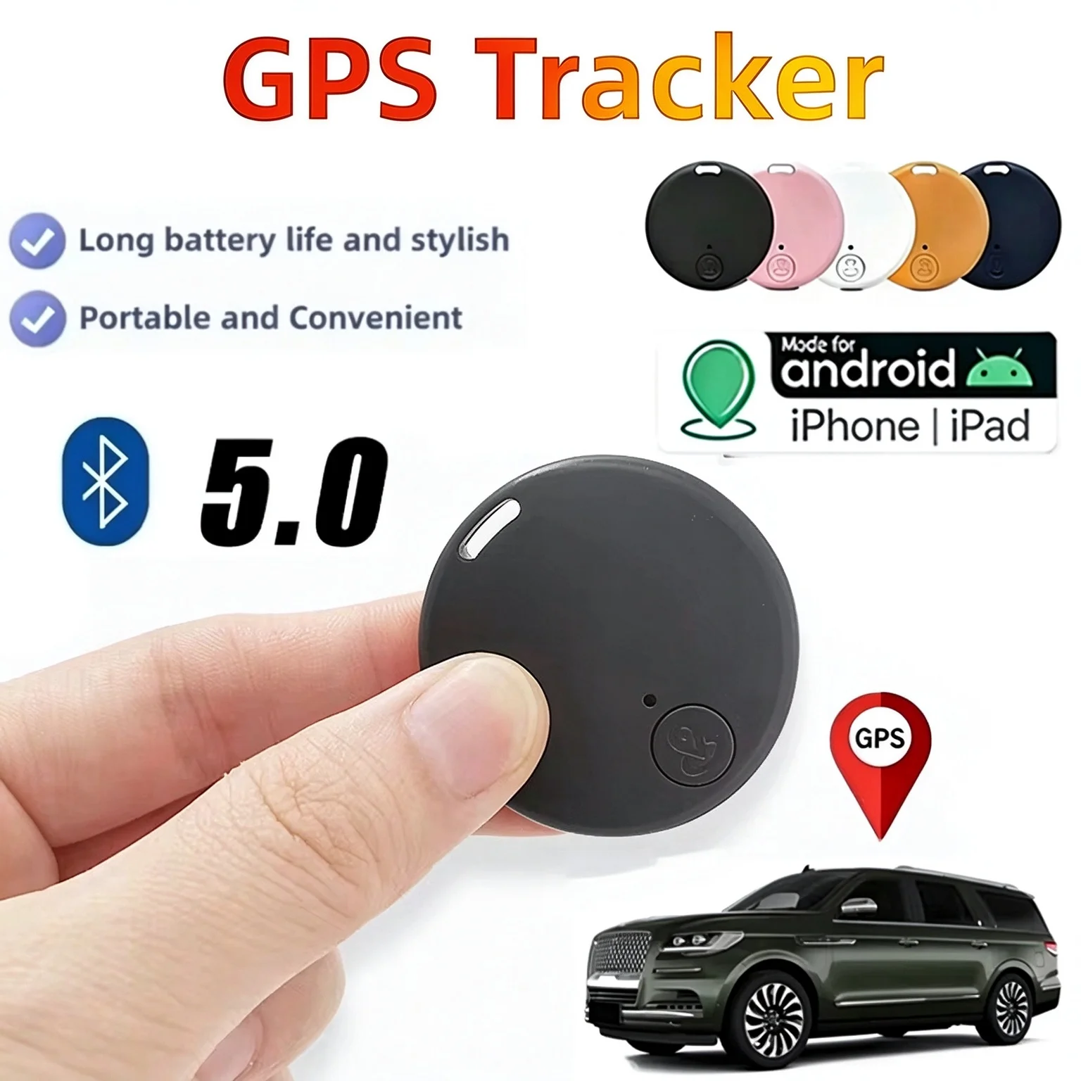 GPS Tracker Bluetooth5.0 Anti-Lost Smart Device Pets Elderly Kid Car Suitcase Wallet Tracking Car Locator For IOS Android New