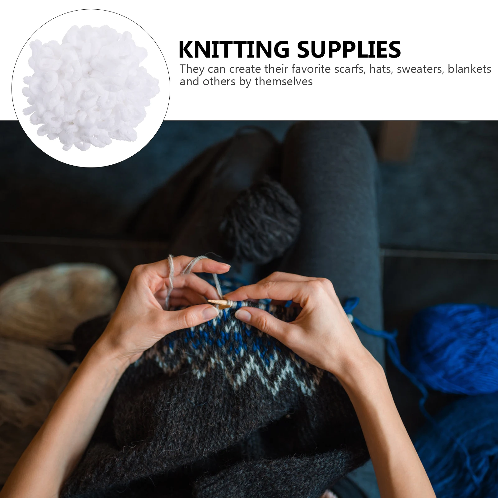

Woolen Scarf Knitting Hand DIY Accessories Yarn Handcrafts Material Yarns Multicolor Supplies