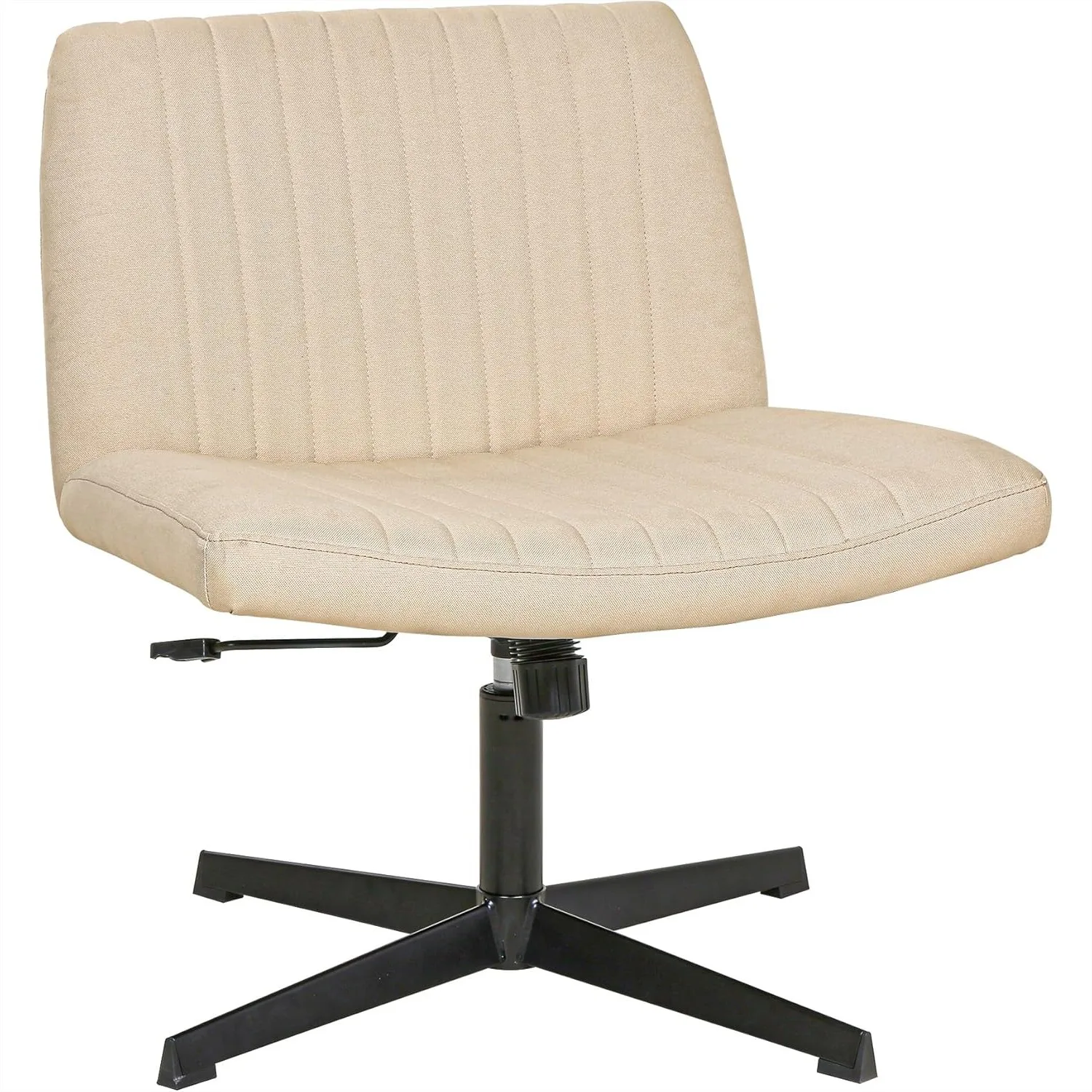 

Criss Cross Chair Armless Cross Legged Office Desk Chair Adjustable Swivel Ergonomic Desk Chair No Wheels U Shaped Backrest Wide