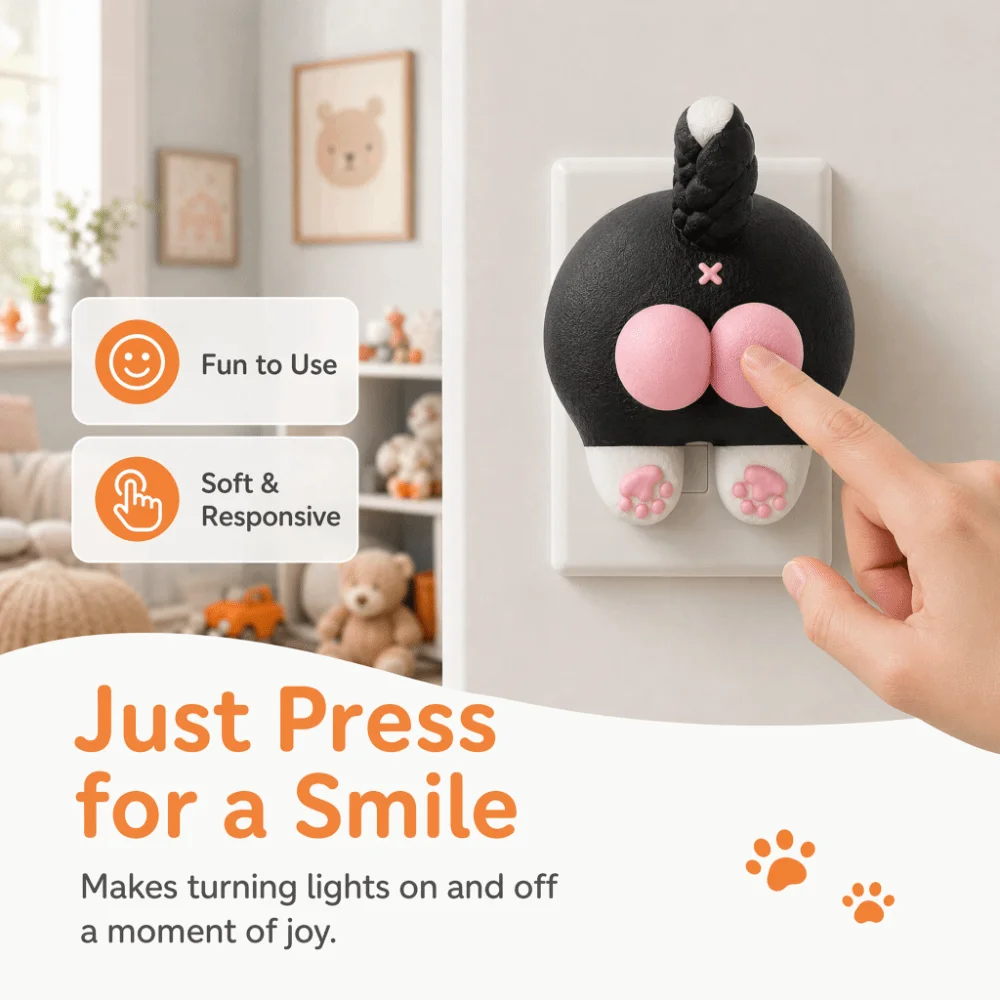 Creative Light Switch Guard Covers 3D Printed Self-Adhesive Joystick Switch Stickers Decorative Protective Switch Frame Cover