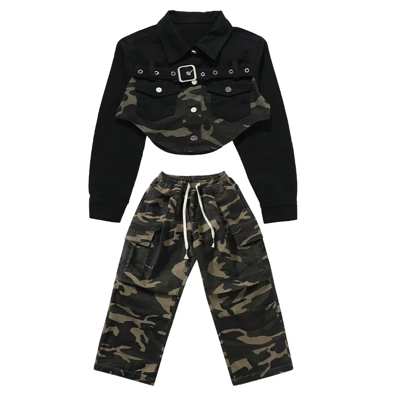 2024 Mädchen Jazz Tanz kostüme Kinder Hip Hop Street Performance Outfits Bühne Tarnung Anzüge Halloween Party Kleidung xh992