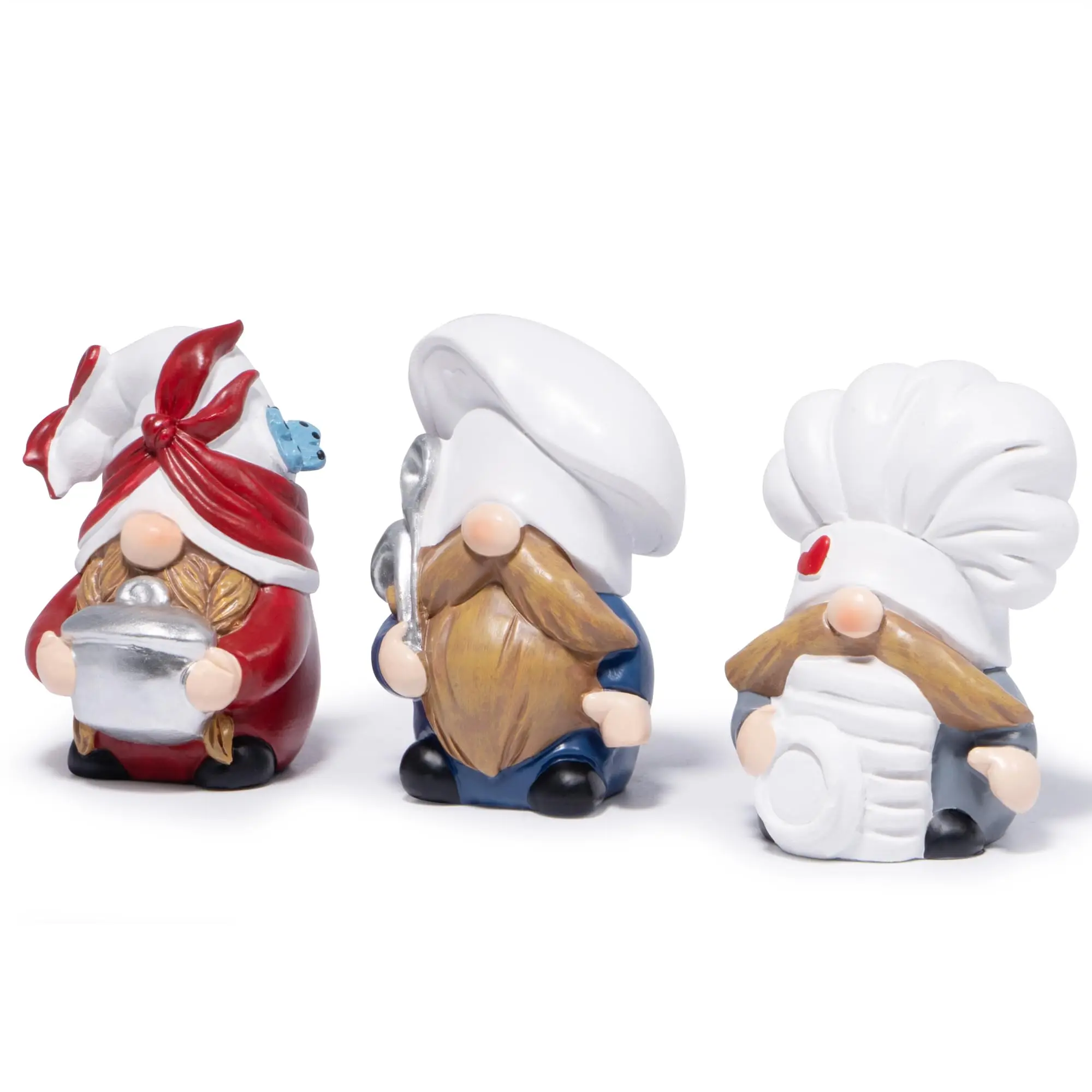 3PCS Kitchen Chef Gnomes Decoration Farmhouse Chef Gnomes Decor Coffee Shop Swedish Chef Gnomes Figurines Gifts for Home