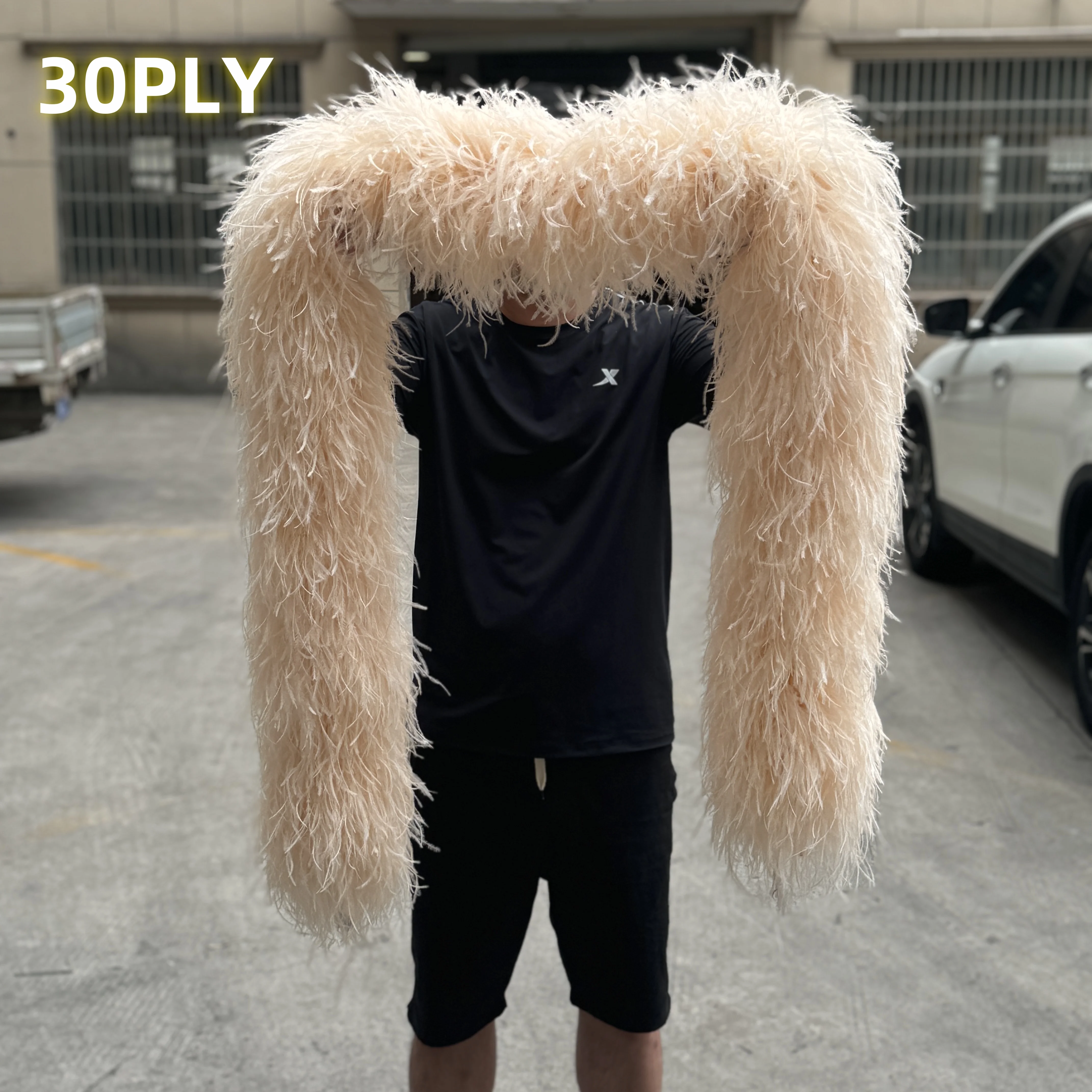 

6 10 15 20 35PLY Luxury boa So fluffy Natural ostrich feather decor Boa for Wedding Party Dress Skirt Sewing Accessory Colored