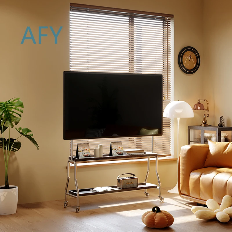TV Floor Bracket for 43-75 Inch TVs Living Room Stainless Steel Adjustable Removable Stand Mount Heavy Duty Home Theater TV
